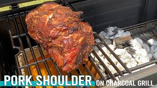 Smoked Pork Shoulder on Charcoal Grill  Pulled Pork Recipe [upl. by Groh521]