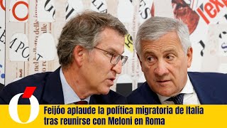 Feijóo defiende la política migratoria de Meloni frente a Sánchez [upl. by Onstad968]