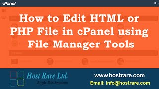 How to Edit HTML or PHP File in cPanel using File Manager Tools [upl. by Leorsiy578]