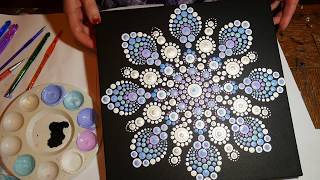 How to paint dot mandalas with Kristin Uhrig29 Snowflake [upl. by Osnofla76]