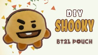 KPOP PLUSH TUTORIAL  How I Made Shooky BT21 Pouch  Shooky BT21 Pouch DIY [upl. by Llerryt153]