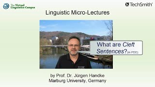 SYN013  Linguistic MicroLectures Cleft Sentences [upl. by Ttiwed]