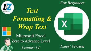 14 MS Excel  Text Formatting and Wrap Text  Excel Zero to Advance excel learning teacher [upl. by Braca]