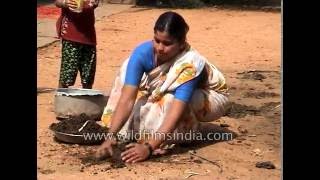 Village woman raises earthworms  Integrated Pest Management in rural India [upl. by Ahsinawt136]