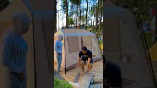 Setting tenda Naturehike Village 6 camping glamping music [upl. by Orozco]