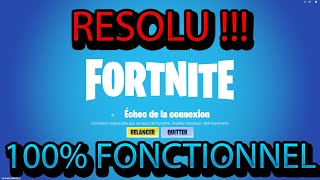 TUTO COMMENT RÉGLÉ LE BUG CONNEXION AU SERVEUR FORTNITE IMPOSSIBLE [upl. by Leaper412]