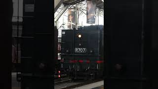 Historical Steam train at Melbourne Southern Cross station music train choochoo old steam [upl. by Tran]