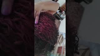 Depois de descolorir cabelo Violeta genciana com creme no cabelo [upl. by Rind]