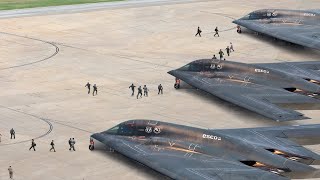 US Pilots Rush for Their Massive Stealth Bombers and Takeoff at Full Throttle [upl. by Cantone]