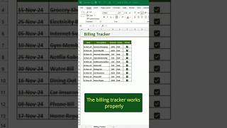 The billing tracker works properly Shorts microsoftexcel excel exceltips [upl. by Robinett]