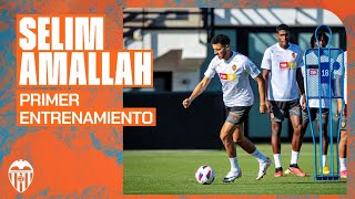 PRIMER ENTRENAMIENTO DE SELIM AMALLAH CON EL VALENCIA CF [upl. by Nelak]