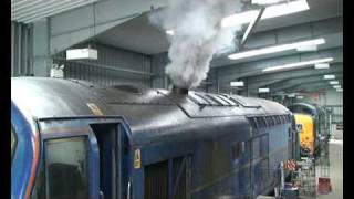 Baby Deltic engine start after revised coolant system installed [upl. by Cates]