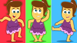 Head Shoulders Knees And Toes Kids Song  Classic Rhyme  HooplaKidz [upl. by Orwin]