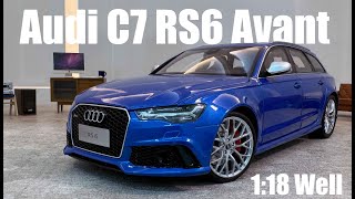 Audi C7 RS6 Avant Blue 118 Well  118 Diecast Model Car [upl. by Milt593]