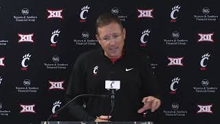 Cincinnati Football  Scott Satterfield Taj Ward Ryan Montgomery Preview Oklahoma [upl. by Ahsienod]