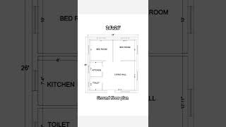 24x26 ground floor plan 624 sqfthomeplan home housedesign shorts [upl. by Ingmar]