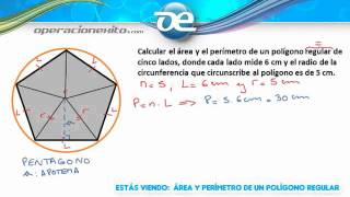 Área y perímetro de un polígono regular  Operacionexitocom [upl. by Rosalia700]