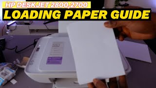 How to Load Paper In HP Deskjet 2800e 2700e 4100e Series Printer [upl. by Kilbride]