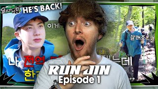 HES BACK Run Jin  EP1 Climbing Mt Hallasan  Reaction [upl. by Hgielah]