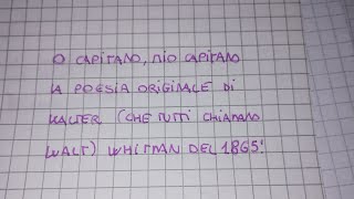 O CAPITANO MIO CAPITANO Poesia originale di Walter Whitman del 1865 🌹 [upl. by Latreshia]