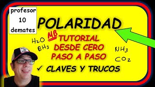 POLARIDAD de las moléculas QUÍMICA  Agua  NH3  BH3  BeCl2 CO2 CF4  Geometría  Polar o Apolar [upl. by Neela]