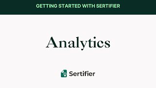 Sertifier Walkthrough  Analytics [upl. by Inaniel]