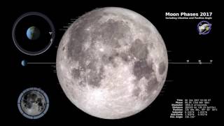 Moon Phases 2017 – Northern Hemisphere – 4K [upl. by Draper438]