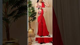 Jeene laga hu lyrics letest plazzo with saree design ytshortsvideo [upl. by Arihaj]