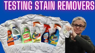 Stain Removers Tested Tide Rescue Spray n Wash Oxi Max Force Shout Shout Advanced amp Bleach [upl. by Jarrow]