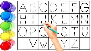 Alphabet ABC Song ABCD ABCD Writing collection for writing along dotted lines for kids [upl. by Pas]