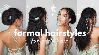 EASY Formal Hairstyles for Curly Hair ✨ Spring 2024 [upl. by Trometer]