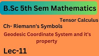 Geodesic Coordinate System and its Property  Tensor Calculus By Anshumendra Sir [upl. by Bunting]