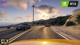 GTA 5 Relaxing Driving Tour  Realistic Drive w Steering Wheel  Natural Vision Evolved 2022 [upl. by Dario]