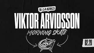 Forward Viktor Arvidsson  022024 LA Kings Morning Skate before Columbus Blue Jackets  Media [upl. by Squire]