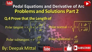 Pedal Equation Problems and Solutions Part 2 [upl. by Keyes]