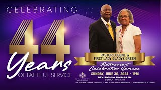 Pastor Eugene Green Retirement Service  44 Years of Pastoral Ministry [upl. by Noimad]