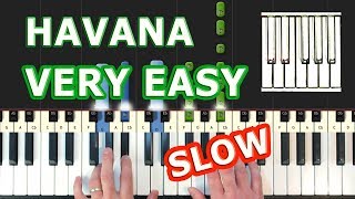 Camila Cabello  Havana  EASY SLOW Piano Tutorial  How To Play Synthesia [upl. by Adnohsad]