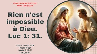 4ème DIMANCHE DE LAVENT  ANNÉE LITURGIQUE B 24 Déc 2023 [upl. by Errised65]