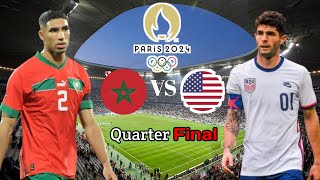 Morocco VS United States  Quarter Final Match  Paris Olympics games 2024  All goals highlights [upl. by Steel274]