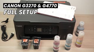 How to SETUP Canon PIXMA MegaTank G3270 amp G4770 Printer Install Ink Paper WiFi Connect Scan [upl. by Feodore6]