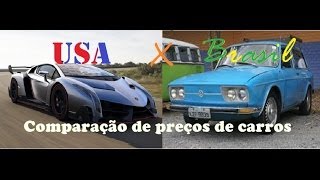 Comparação de preços de Carros Estados Unidos x Brasil  Comparison of cars US vs Brazil [upl. by Tterej]