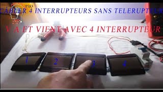 طريقة تركيب V A ET VIENT AVEC 4 INTERRUPTEUR 💡💡💡بدون telerupteur عالم الدوائر الكهربائية المنزلية [upl. by Aisset]