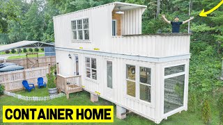 2STORY LUXURY SHIPPING CONTAINER HOME TOUR 2x40ft Containers [upl. by Jolanta418]