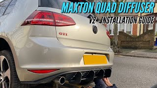 Golf MK7 GTI Quad Maxton Rear Diffuser V2 Installation  Mk7 GTI Mods [upl. by Winther953]