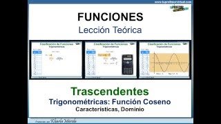 FUNCIONES Trascendentes Trigonométricas Función Coseno Características Dominio [upl. by Nyberg]