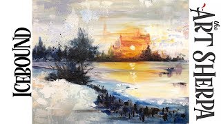 Abstract Acrylic Painting Tutorial for Beginners Landscape Icebound  TheArtSherpa [upl. by Campos]