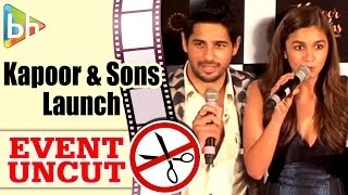 Kapoor amp Sons OFFICIAL Trailer Launch  Sidharth Malhotra  Alia Bhatt  Fawad Khan [upl. by Ientirb]