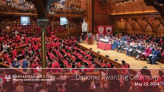 2024 Harvard Griffin GSAS Diploma Awarding Ceremony in Sanders Theatre [upl. by Nodnorb]