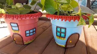 PINTANDO VASOS DE PLÁSTICO artesanato facavocemesmo diy garden reutilizar artesdalumadeira [upl. by Erdne79]