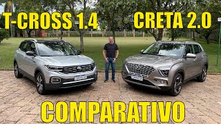 Comparativo Volkswagen TCross Highline 14 x Hyundai Creta Ultimate 20 [upl. by Santa36]